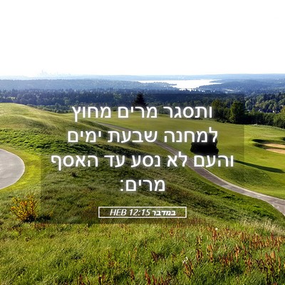 Picture 05 - במדבר 12:15 HEB - ותסגר מרים מחוץ למחנה שבעת - Bible Verse Picture