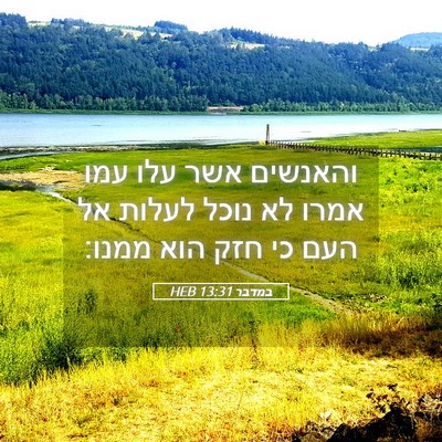 Picture 05 - במדבר 13:31 HEB - והאנשים אשר עלו עמו אמרו לא - Bible Verse Picture