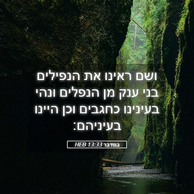 Picture 05 - במדבר 13:33 HEB - ושם ראינו את הנפילים בני - Bible Verse Picture