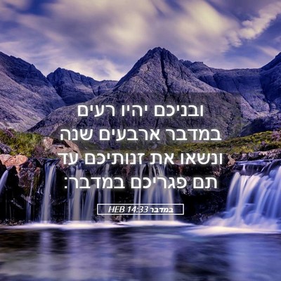 Picture 05 - במדבר 14:33 HEB - ובניכם יהיו רעים במדבר - Bible Verse Picture