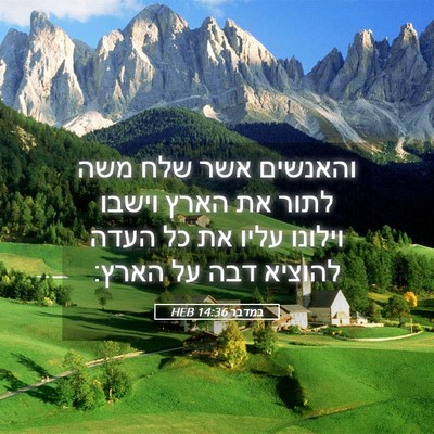Picture 05 - במדבר 14:36 HEB - והאנשים אשר שלח משה לתור את - Bible Verse Picture