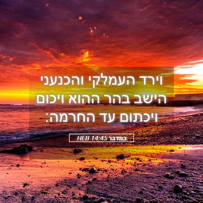 Picture 05 - במדבר 14:45 HEB - וירד העמלקי והכנעני הישב - Bible Verse Picture