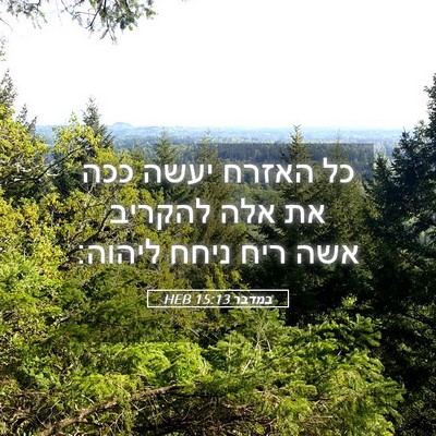 Picture 05 - במדבר 15:13 HEB - כל האזרח יעשה ככה את אלה - Bible Verse Picture
