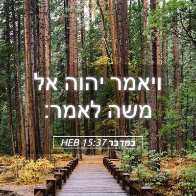 Picture 05 - במדבר 15:37 HEB - ויאמר יהוה אל משה - Bible Verse Picture