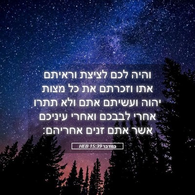 Picture 05 - במדבר 15:39 HEB - והיה לכם לציצת וראיתם אתו - Bible Verse Picture