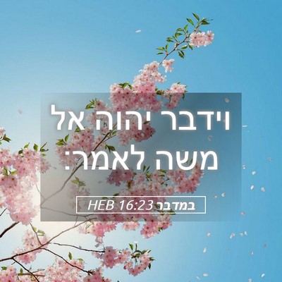 Picture 05 - במדבר 16:23 HEB - וידבר יהוה אל משה - Bible Verse Picture