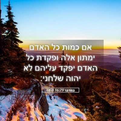 Picture 05 - במדבר 16:29 HEB - אם כמות כל האדם ימתון אלה - Bible Verse Picture