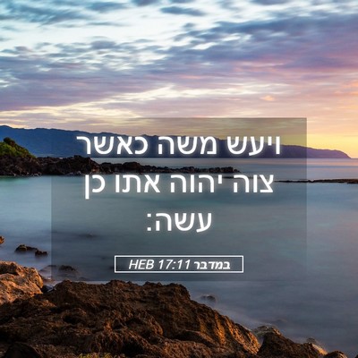 Picture 05 - במדבר 17:11 HEB - ויעש משה כאשר צוה יהוה אתו - Bible Verse Picture