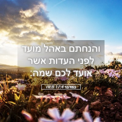 Picture 05 - במדבר 17:4 HEB - והנחתם באהל מועד לפני - Bible Verse Picture
