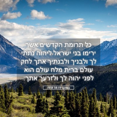 Picture 05 - במדבר 18:19 HEB - כל תרומת הקדשים אשר ירימו - Bible Verse Picture