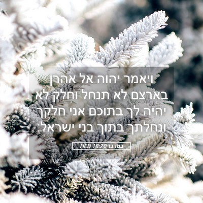 Picture 05 - במדבר 18:20 HEB - ויאמר יהוה אל אהרן בארצם לא - Bible Verse Picture