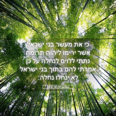 Picture 05 - במדבר 18:24 HEB - כי את מעשר בני ישראל אשר - Bible Verse Picture