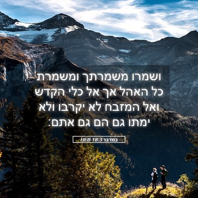 Picture 05 - במדבר 18:3 HEB - ושמרו משמרתך ומשמרת כל - Bible Verse Picture
