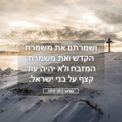 Picture 05 - במדבר 18:5 HEB - ושמרתם את משמרת הקדש ואת - Bible Verse Picture