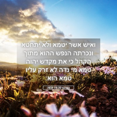 Picture 05 - במדבר 19:20 HEB - ואיש אשר יטמא ולא יתחטא - Bible Verse Picture