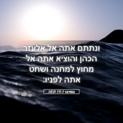 Picture 05 - במדבר 19:3 HEB - ונתתם אתה אל אלעזר הכהן - Bible Verse Picture