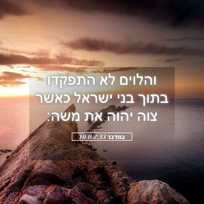 Picture 05 - במדבר 2:33 HEB - והלוים לא התפקדו בתוך בני - Bible Verse Picture