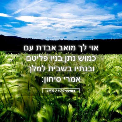 Picture 05 - במדבר 21:29 HEB - אוי לך מואב אבדת עם כמוש - Bible Verse Picture