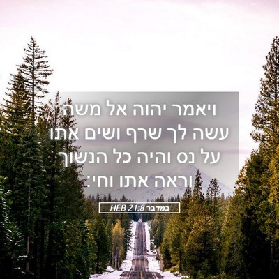 Picture 05 - במדבר 21:8 HEB - ויאמר יהוה אל משה עשה לך - Bible Verse Picture