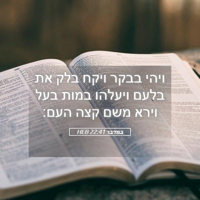 Picture 05 - במדבר 22:41 HEB - ויהי בבקר ויקח בלק את בלעם - Bible Verse Picture