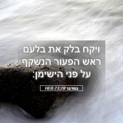 Picture 05 - במדבר 23:28 HEB - ויקח בלק את בלעם ראש הפעור - Bible Verse Picture
