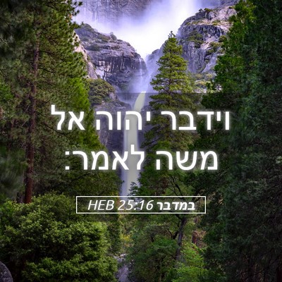 Picture 05 - במדבר 25:16 HEB - וידבר יהוה אל משה - Bible Verse Picture