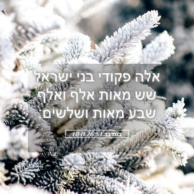 Picture 05 - במדבר 26:51 HEB - אלה פקודי בני ישראל שש מאות - Bible Verse Picture