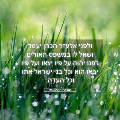 Picture 05 - במדבר 27:21 HEB - ולפני אלעזר הכהן יעמד ושאל - Bible Verse Picture