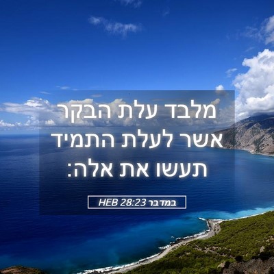 Picture 05 - במדבר 28:23 HEB - מלבד עלת הבקר אשר לעלת - Bible Verse Picture