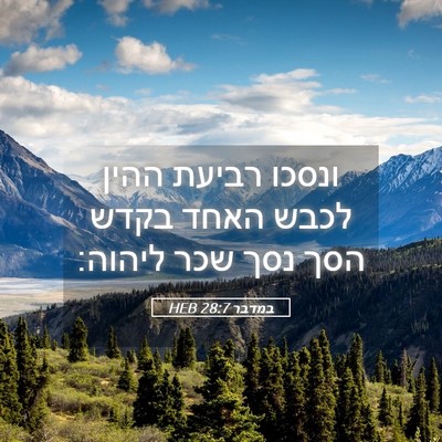 Picture 05 - במדבר 28:7 HEB - ונסכו רביעת ההין לכבש האחד - Bible Verse Picture