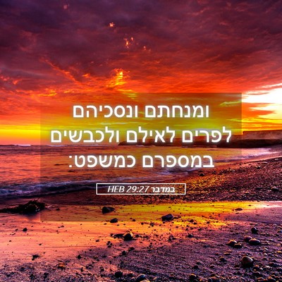 Picture 05 - במדבר 29:27 HEB - ומנחתם ונסכיהם לפרים לאילם - Bible Verse Picture
