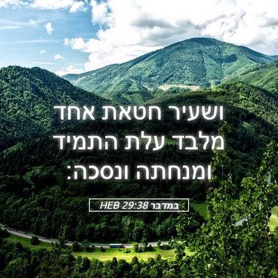 Picture 05 - במדבר 29:38 HEB - ושעיר חטאת אחד מלבד עלת - Bible Verse Picture