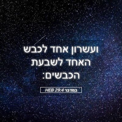 Picture 05 - במדבר 29:4 HEB - ועשרון אחד לכבש האחד לשבעת - Bible Verse Picture
