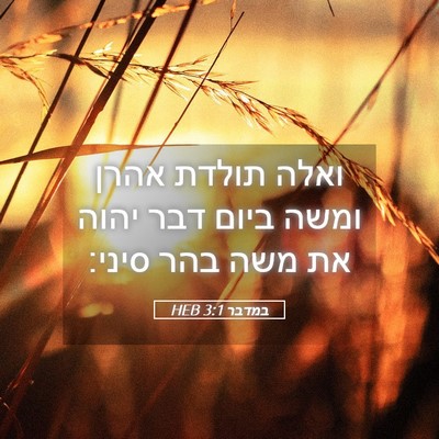 Picture 05 - במדבר 3:1 HEB - ואלה תולדת אהרן ומשה ביום - Bible Verse Picture