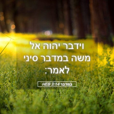 Picture 05 - במדבר 3:14 HEB - וידבר יהוה אל משה במדבר - Bible Verse Picture