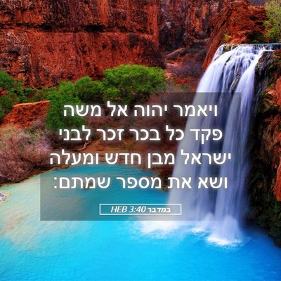 Picture 05 - במדבר 3:40 HEB - ויאמר יהוה אל משה פקד כל - Bible Verse Picture