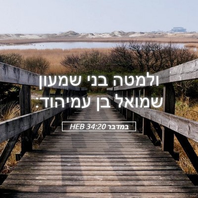 Picture 05 - במדבר 34:20 HEB - ולמטה בני שמעון שמואל בן - Bible Verse Picture