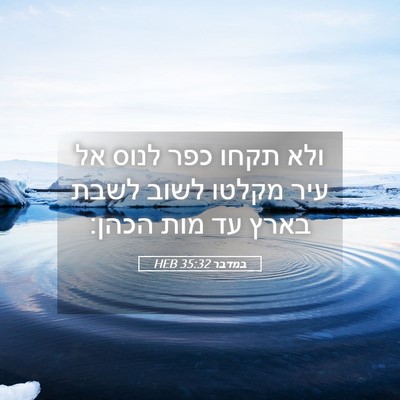 Picture 05 - במדבר 35:32 HEB - ולא תקחו כפר לנוס אל עיר - Bible Verse Picture