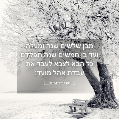 Picture 05 - במדבר 4:30 HEB - מבן שלשים שנה ומעלה ועד בן - Bible Verse Picture
