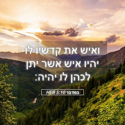 Picture 05 - במדבר 5:10 HEB - ואיש את קדשיו לו יהיו איש - Bible Verse Picture