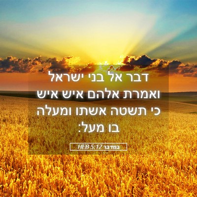Picture 05 - במדבר 5:12 HEB - דבר אל בני ישראל ואמרת אלהם - Bible Verse Picture