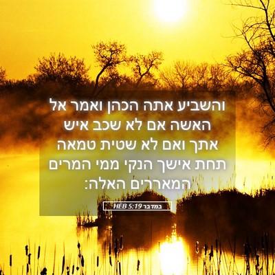 Picture 05 - במדבר 5:19 HEB - והשביע אתה הכהן ואמר אל - Bible Verse Picture