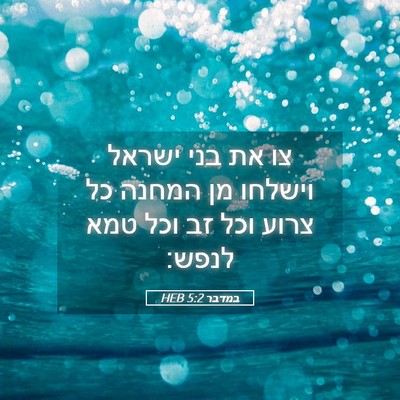 Picture 05 - במדבר 5:2 HEB - צו את בני ישראל וישלחו מן - Bible Verse Picture