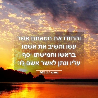 Picture 05 - במדבר 5:7 HEB - והתודו את חטאתם אשר עשו - Bible Verse Picture