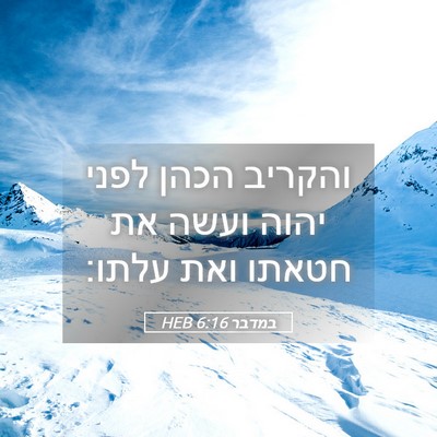 Picture 05 - במדבר 6:16 HEB - והקריב הכהן לפני יהוה ועשה - Bible Verse Picture