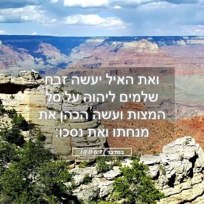 Picture 05 - במדבר 6:17 HEB - ואת האיל יעשה זבח שלמים - Bible Verse Picture