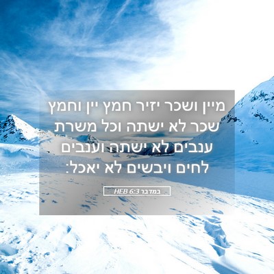 Picture 05 - במדבר 6:3 HEB - מיין ושכר יזיר חמץ יין וחמץ - Bible Verse Picture
