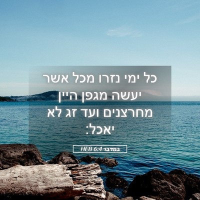Picture 05 - במדבר 6:4 HEB - כל ימי נזרו מכל אשר יעשה - Bible Verse Picture