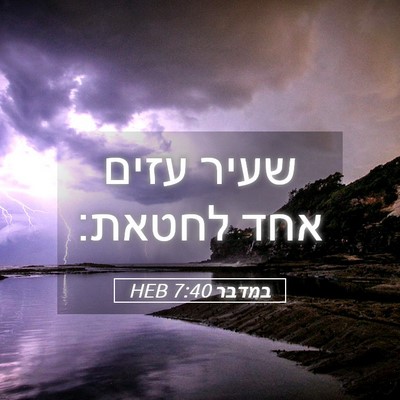 Picture 05 - במדבר 7:40 HEB - שעיר עזים אחד - Bible Verse Picture