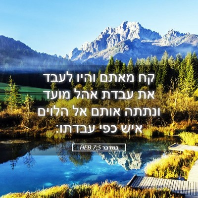 Picture 05 - במדבר 7:5 HEB - קח מאתם והיו לעבד את עבדת - Bible Verse Picture
